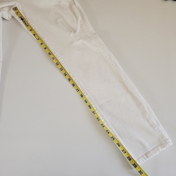 7182 * Lei Taylor Low-Rise Distressed Skinny Jeans White Denim Size 11 - Picture 13 of 14